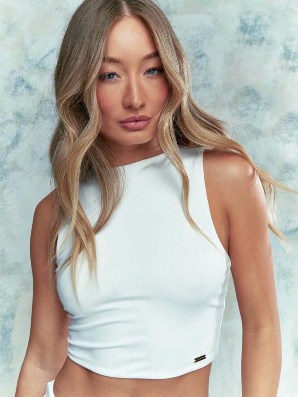 Missguided White High Neck Cropped Tank Top